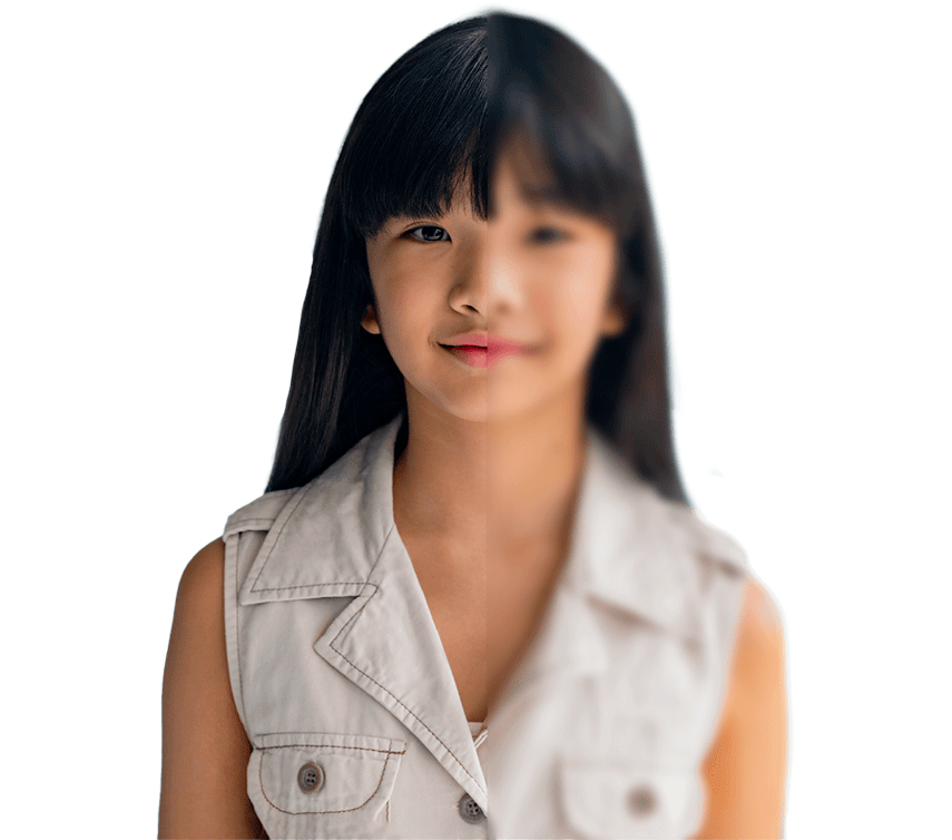 Child on white background